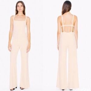AMERICAN APPAREL white cream jumpsuit with straps back